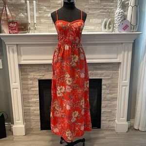 BOG Collective Floral Maxi Dress With Pockets Size Medium
